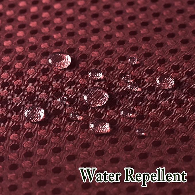 No Hook Cloth Burgundy Shower Curtain with Liner, 72x74 | Snap-in Fabric Liner, Hotel Style with Mesh Top Window, Waterproof Coating, Machine Washable, Rustproof Grommets