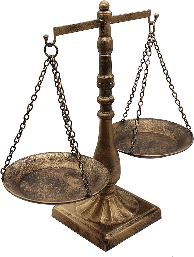 Owlgift Vintage Style Metal Libra Jewelry Display Tray Cosmetic Organizer Storage, Bronze