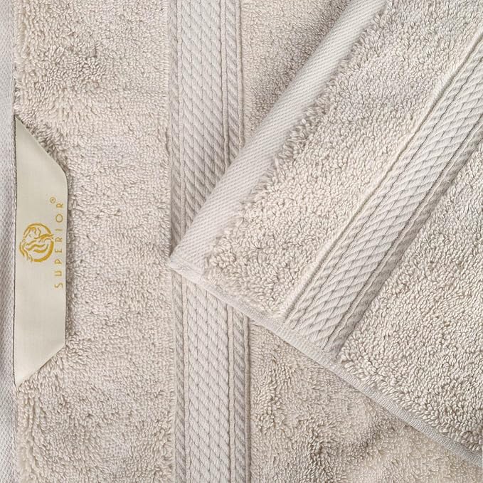 Superior Egyptian Cotton 800 GSM Plush & Absorbent, 9 Piece Set, Stone | Quick Dry, Soft Luxury Towel Set, Bath Essentials, Guest Bath, Spa, 3 Bath, 3 Hand, 3 Face Towel, Madeline Towels