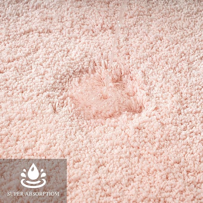 MIULEE Blush Bathroom Rugs Soft Small Microfiber Bath Mat 16x24 Inch | Absorbent, Non Slip, Quick Dry, Fluffy Bath Rugs for Bathroom Floor Tub Showers, Machine Washable