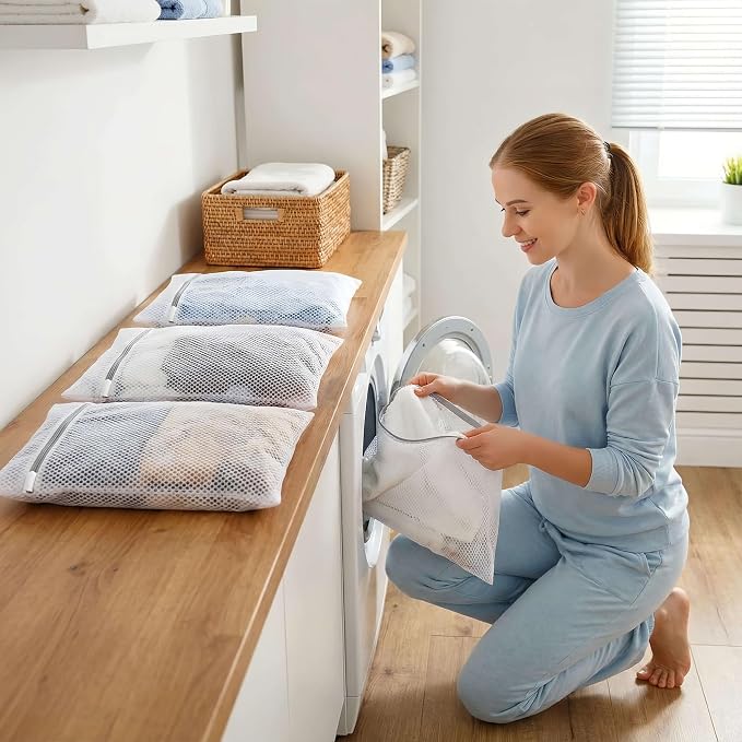 3Pcs Laundry Bags Mesh Wash Bags 9x12 Inches | (3 Small) | Upgraded Honeycomb & Fine Mesh, Extra Durable with Sturdy Zippers