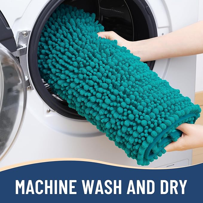 Arotive Bathroom Rugs Mat 36x24, Soft Absorbent Chenille Shaggy Bath Mat | Lake Blue, Machine Wash Dry, Bath Rugs for Bathroom Floor, Tub and Shower, Home Decor Accessories