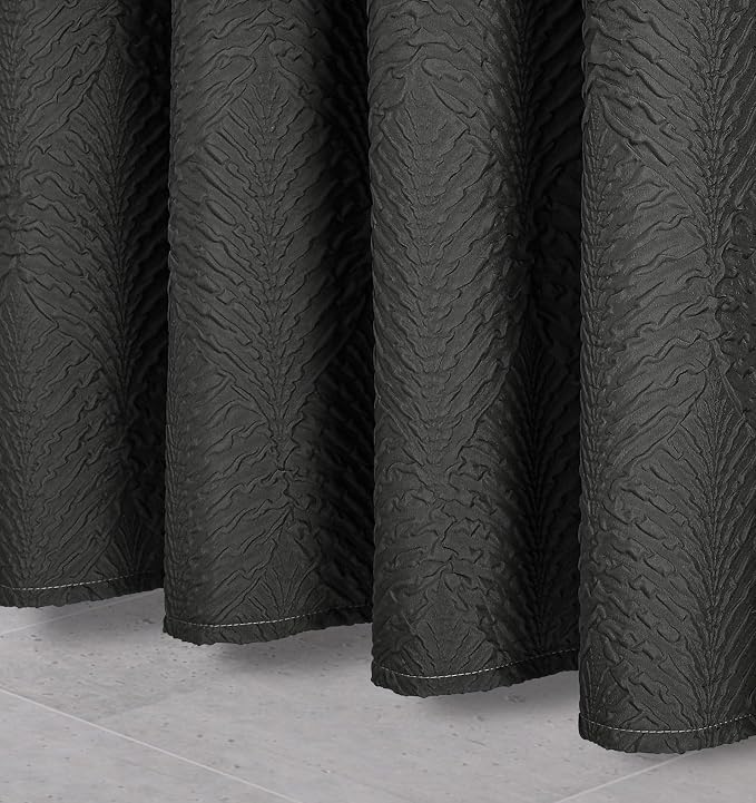 Ombre Black Shower Curtain for Bathroom, Farmhouse Bath Curtain 72x72