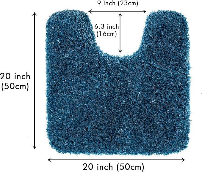 MIULEE Peacock Toilet Bathroom Rug U-Shaped Microfiber Bath Mat 20x20 Inch | Absorbent, Non Slip, Quick Dry, Fluffy Bath Rugs for Bathroom Floor Tub Showers, Machine Washable