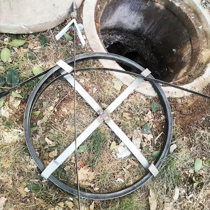 Heavy Duty Sewer Drain Snake for Outdoor,Flat,Manual,Length 30m/98.4ft,Width 2.5cm/1inch,Thickness 2.5mm/0.1inch,Manganese Steel Plumbing Snake Tool