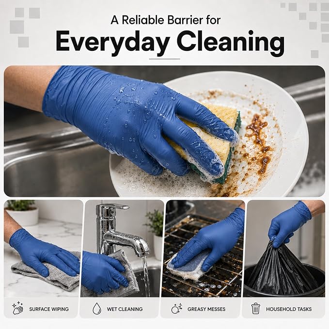 ForPro Disposable Nitrile Gloves, 4 mil, Food Safe, Latex-Free, Non-Sterile | for Salon, Exam & Cleaning Use, Multi-Purpose Gloves, Salon & Spa Essentials, Manicure & Pedicure Supplies, Home & Salon Use