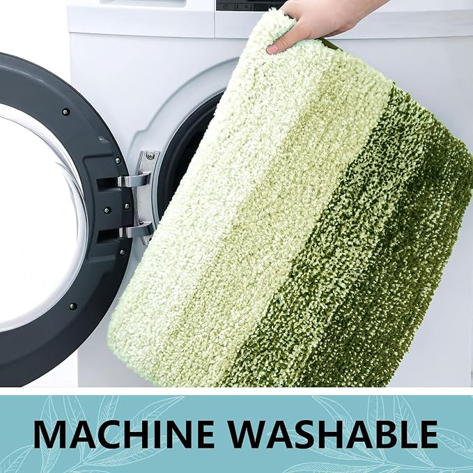 Arotive Microfiber Bathroom Rugs, Shaggy Soft Absorbent Bath Rug, 30x20 | BlackishGreen, Rubber Backing Thick Plush Machine Washable Dry Bath Mats for Bathroom, Tub and Shower, Rectangular