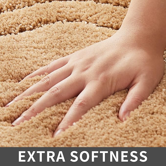 COSY HOMEER Non-Slip Bath Mat Extra Thick Absorbent Plush Washable | 20"x32" Beige Non-Slip Extra Thick Plush Absorbent Machine Washable Bath Mat Bathroom Rug Floor Tub Shower