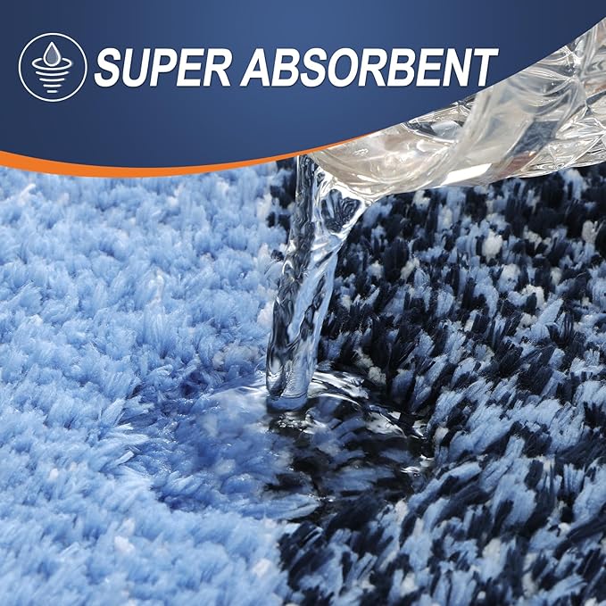 OLANLY Bathroom Rugs Mat 36x24, Extra Soft Absorbent Microfiber Bath Rugs | Navy, Non-Slip Quick-Drying Rubber Backing, Machine Washable Plush Bath Mat for Floor, Tub and Shower, Home Decor Accessories
