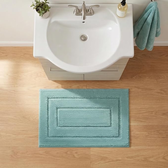 GRANNY SAYS Sage Green Bathroom Rug 20" x 32", Non-Slip Bath Mat | Ultra-soft, durable TPR backing for reliable grip, fast water absorption, machine washable for Vanity, Shower, Tub