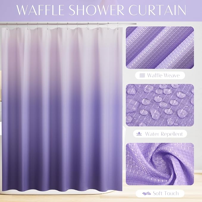 32PCS Bathroom Set Bathroom Sets with Shower Curtain and Rugs Purple Bathroom Accessories,Shower Curtain Set,Bathroom Rug Set with Bathroom Trash Can