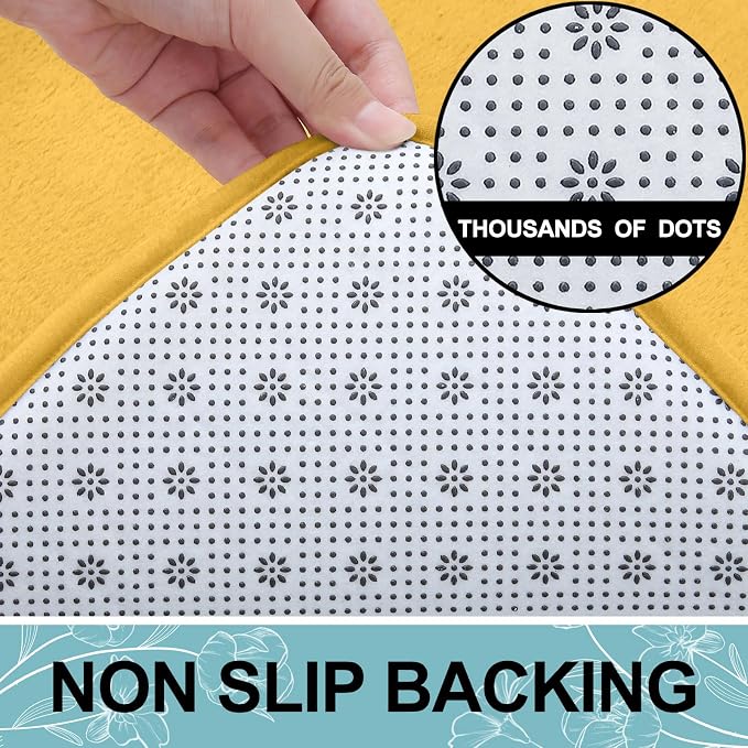 Smiry Memory Foam Bath Mat 70x24, Extra Soft and Absorbent Bathroom Rugs | Yellow, Quick Dry Machine Washable Non-Slip Bath Mat for Bathroom Floor, Shower and Tub