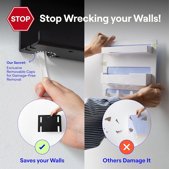 WallShelfie Bedside Wall Organizer & Dorm Decor for Dorm Room - 2.0, Black | Dorm Room Essential, Floating Bedside Shelf Wall Mount Organizer, Remote Control Holder, Cool Teen Girls Trendy Stuff