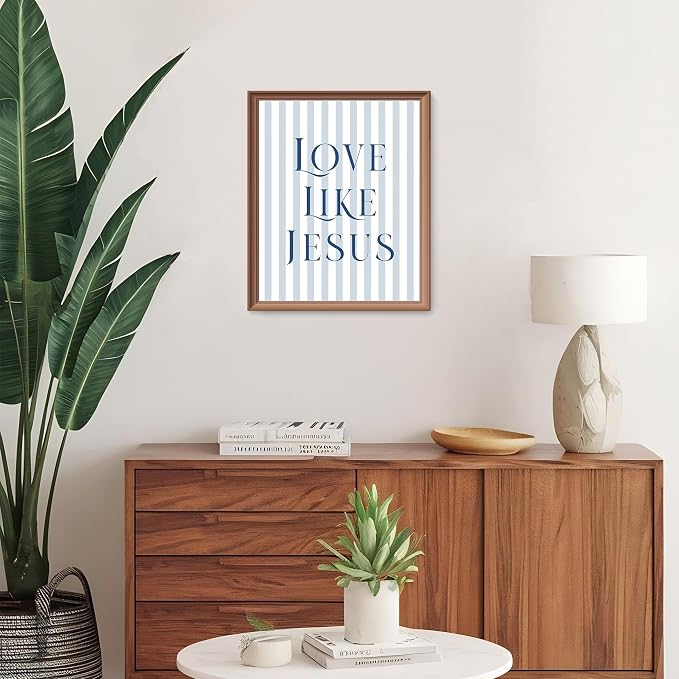 LARTSFRO Coquette Navy Blue Bow Jesus Wall Art Decor Posters, Blue Bow Christian Room Bedroom Bathroom Wall Art Decor Aesthetic for Teen Girls College Gifts, Inspirational Bible Verses Bow Wall Decor, 10x8 Inch Set of 4 Bow Pictures(UNFRAMED)