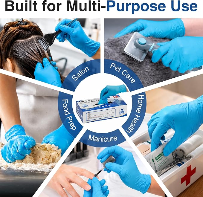 Schneider Medical Exam Glove, Gloves Disposable Latex Free, Powder Free | 3-Mil, Blue Nitrile Gloves, Food Safe Gloves, Cooking Gloves, Cleaning Gloves