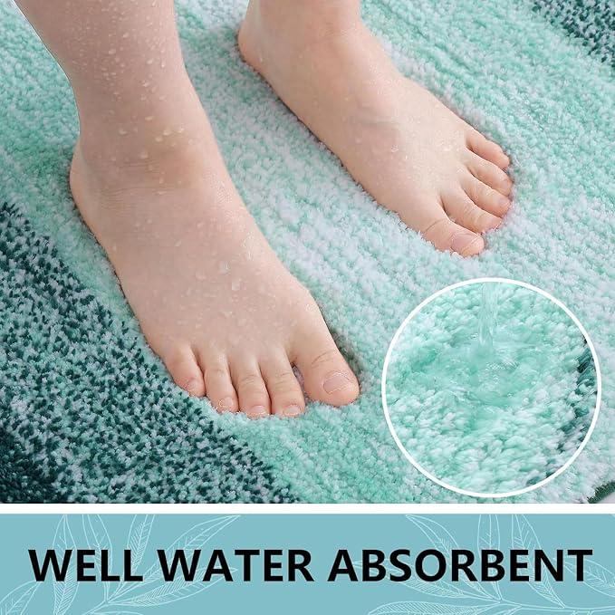 Arotive Microfiber Bathroom Rugs, Shaggy Soft Absorbent Bath Rug, 44x32 | DarkGreen, Rubber Backing Thick Plush Machine Washable Dry Bath Mats for Bathroom, Tub and Shower, Rectangular