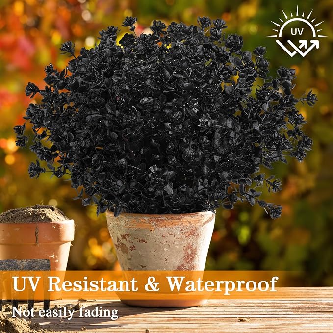AGIRL Artificial Fall Flowers Fake Mums Outdoor,Faux Plant Porch Decor Home | 12 Bundles,No Fade Autumn Plastic Flowers for Thanksgiving Decoration,Hanging Planters Outside Pottery Barn Garden Patio