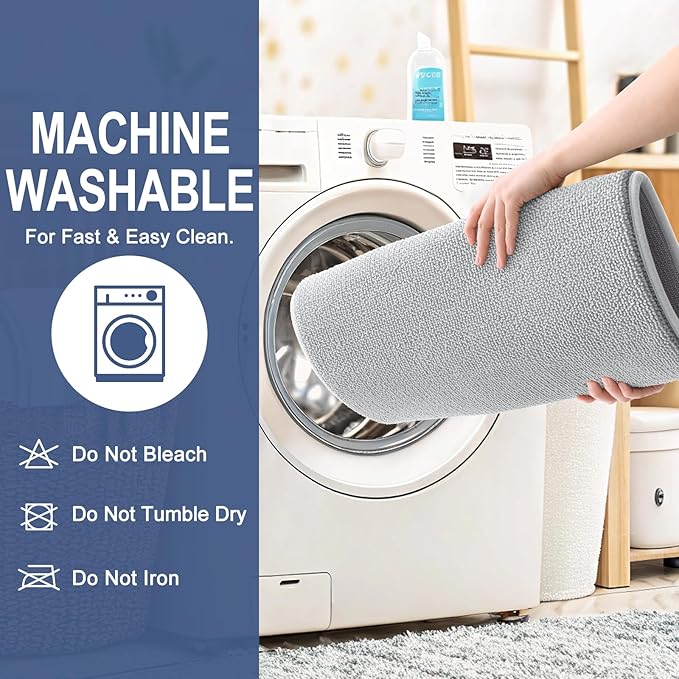 OLANLY Thick Memory Foam Bathroom Rug 36x24, Absorbent Bath Mat, Light Grey | Soft Quick Dry Bath Rugs, Non-Slip, Machine Washable Carpet for Bathroom Floor, Tub and Shower, Home Decor Accessories