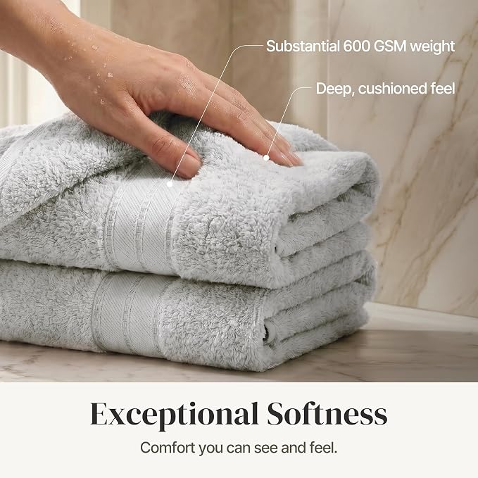 Modern Threads 4-Pack SpunLoft Bath Sheet Grey 35x66