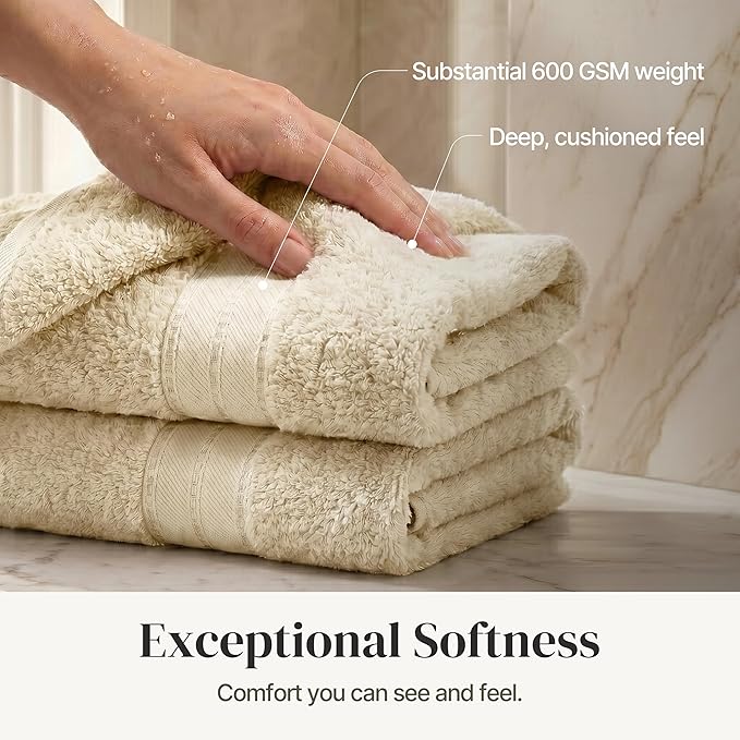 Modern Threads 4-Pack SpunLoft Bath Towel 30x54 - Sand