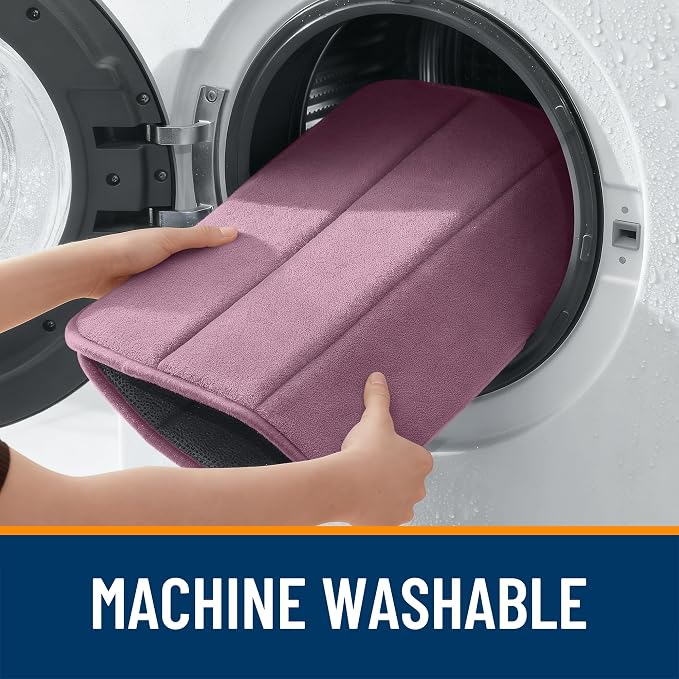 OLANLY Memory Foam Bath Mat 24x16, Super Soft and Absorbent Bathroom Rugs | Deep Plum, Quick Dry Bath Rug, Machine Washable Shower Floor Mats, Bathmat Carpet for Bathroom Floor, Tub and Shower