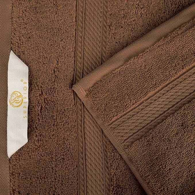Superior Egyptian Cotton 800 GSM Plush & Absorbent, 9 Piece Set, Chocolate | Quick Dry, Soft Luxury Towel Set, Bath Essentials, Guest Bath, Spa, 3 Bath, 3 Hand, 3 Face Towel, Madeline Towels