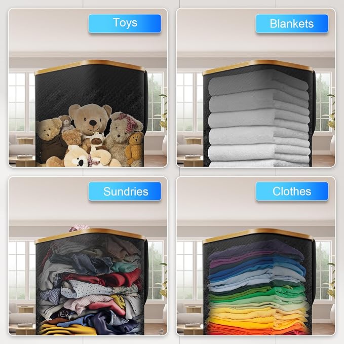 Laundry Hamper with Wheels, 75L Rolling Laundry Basket with Lid | Clothes Hampers for Laundry with Inner Bag, Dirty Clothes Hamper for Bedroom, Dorm, Bathroom, Laundry Room