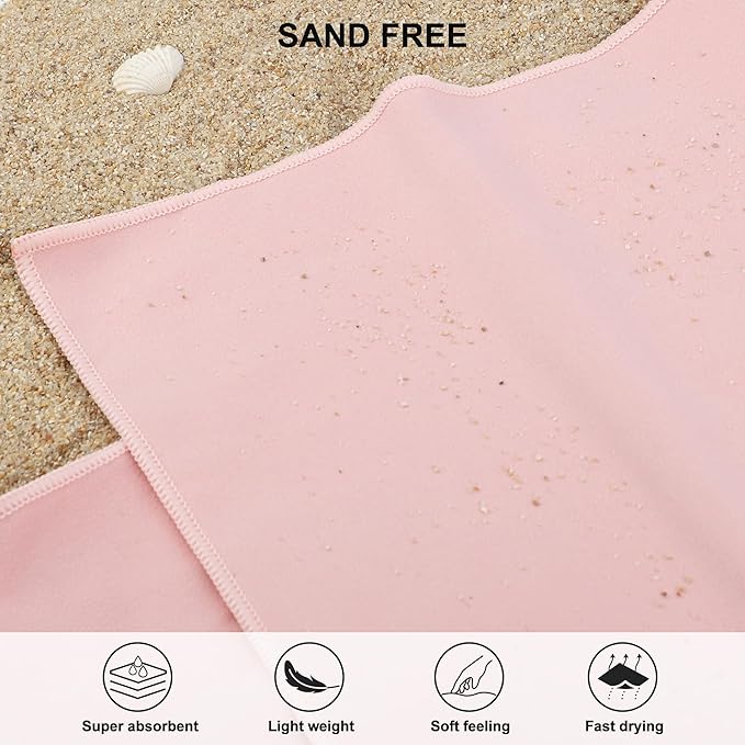 Rainleaf Microfiber Towel Quick Dry Camping & Travel & Gym Towel. Compact | Super Absorbent, Lightweight, Fast Drying. Suitable for Beach, Bath, Backpacking, Hiking, Swim.