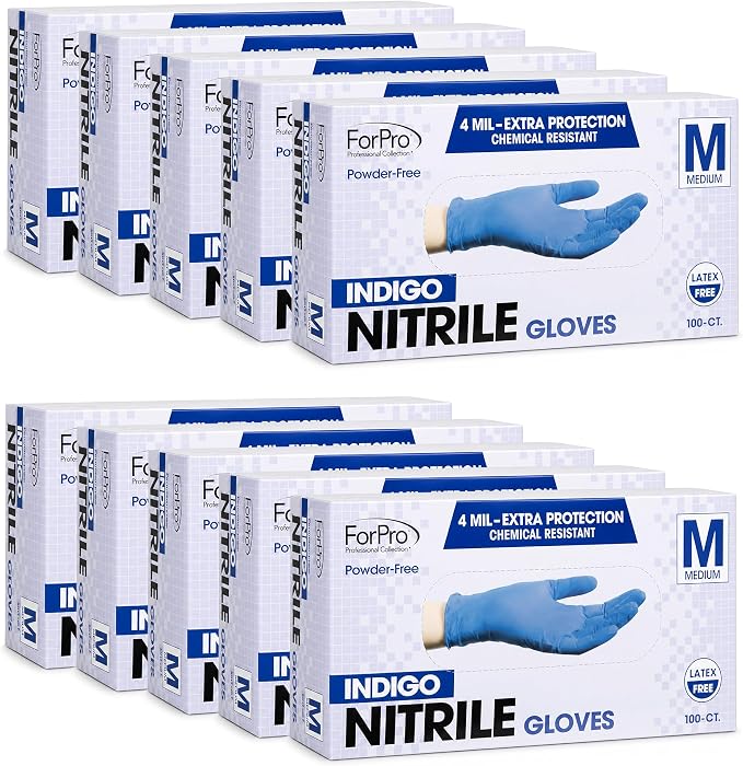ForPro Disposable Nitrile Gloves, 4 mil, Food Safe, Latex-Free, Non-Sterile | for Salon, Exam & Cleaning Use, Multi-Purpose Gloves, Salon & Spa Essentials, Manicure & Pedicure Supplies, Home & Salon Use