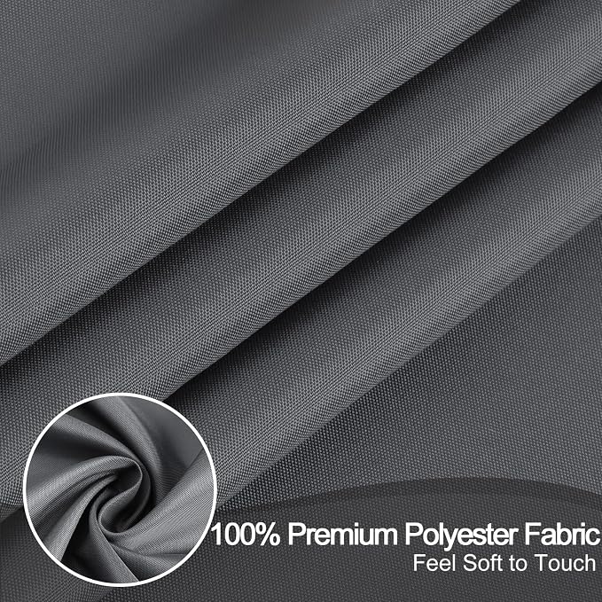 AooHome Standard Shower Liner, Solid Polyester Fabric Solid Shower Curtain Liner for Hotel with Hooks, Water Repellent, Weighted Hem, Charcoal, 72x72 inch