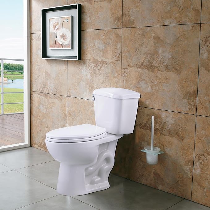 Hibbent Premium Elongated Toilet Seat with Cover Quiet Close, One-Click to Quick Release, Easy Installation Non-Slip Seat Bumpers, Slow Close Toilet Seat and Cover, Easy Cleaning-White Color