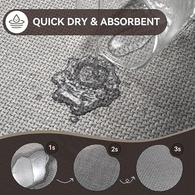 Bathroom Runner Rug, Long Thin Bath Mat Fit Under Door, Grey 24x48 | Quick Dry Absorbent, Rubber Backing Washable Large Bathmat, Shower Mat for Bathroom Floor, Tub and Outside Shower