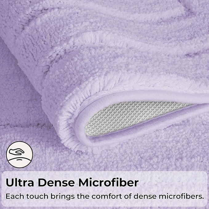 GRANNY SAYS Lavender Bathroom Rug 24" x 36", Non-Slip Microfiber Bath Mat | Ultra-soft, durable TPR backing for reliable grip, fast water absorption, machine washable for Vanity, Shower, Tub