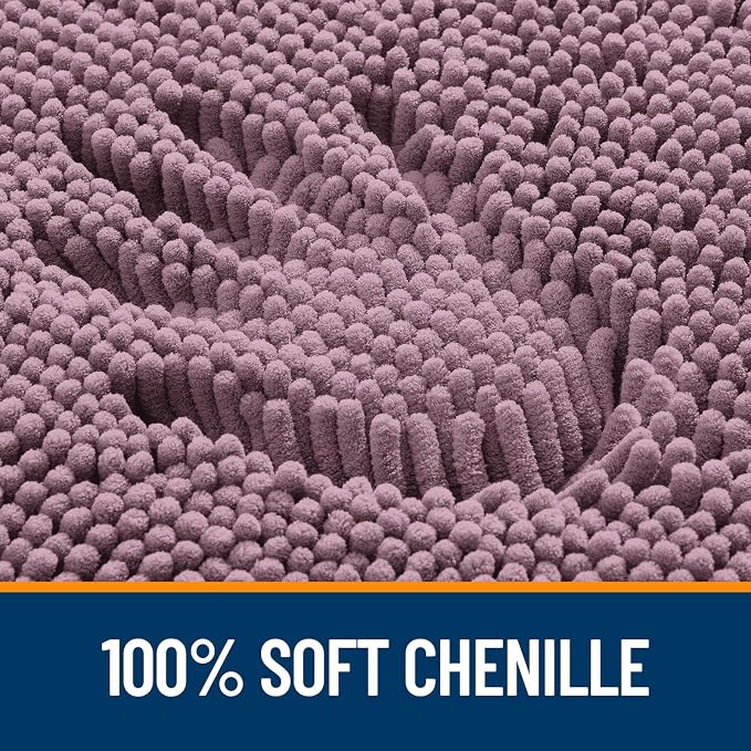 OLANLY Large Bathroom Rugs 70x46, Extra Soft Absorbent Chenille Bath Rugs | Deep Plum, Quick-Drying Rubber Backing, Machine Washable Bath Mat for Bathroom Floor, Tub and Shower, Home Decor Accessories