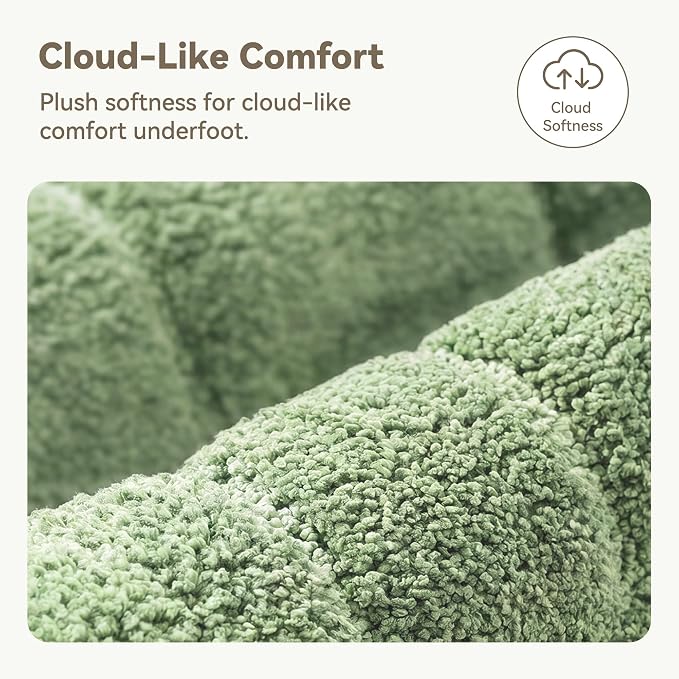 GRANNY SAYS Sage Green Bathroom Rug 20" x 32", Non-Slip Bath Mat | Ultra-soft, durable TPR backing for reliable grip, fast water absorption, machine washable for Vanity, Shower, Tub