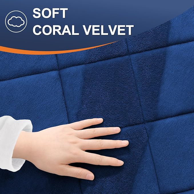 OLANLY Memory Foam Bath Mat 47x20, Ultra Soft and Absorbent Bathroom Rugs | Navy, Quick Dry, Machine Washable Shower Bath Rugs, Comfortable Bath Carpet for Bathroom Floor, Tub and Shower