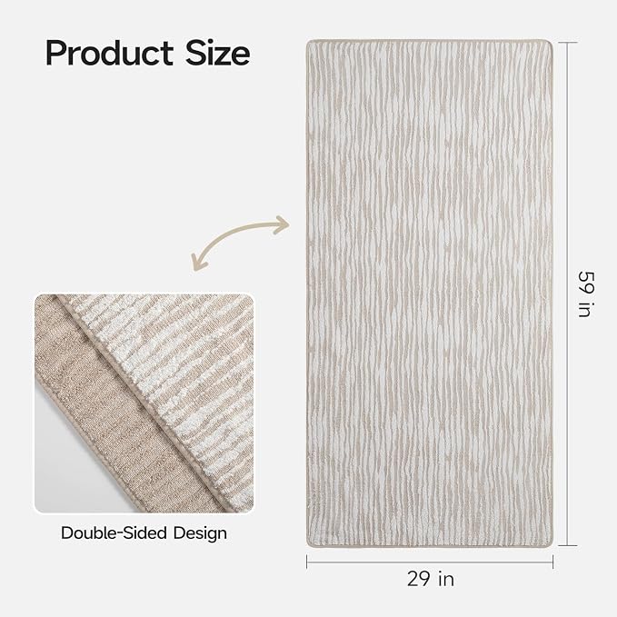 REDKISS 2 Pack Beige Bath Towels Set, 100% Cotton Double-Sided Design | Ultra Soft, Super Absorbent, Quick Dry Bathroom Towels for Bathroom, Gym, Spa, Pool, Hotel & Family Use, 29 x 59 Inches