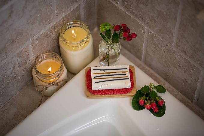 Aira Soap Saver - Soap Dish & Soap Holder Accessory - BPA Free Shower & Bath Soap Holder - Drains Water, Circulates Air, Extends Soap Life - Easy to Clean, Fits All Soap Dish Sets - Red Two Pack
