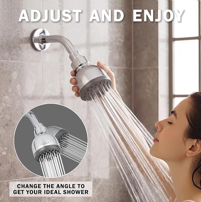 High Pressure Shower Head - 2.5 GPM - Polished Chrome | Best 3 Inch Wall Mount Bathroom Showerhead For Boosting Low Flow With Anti-Clog Nozzles, Adjustable Brass Ball Joint