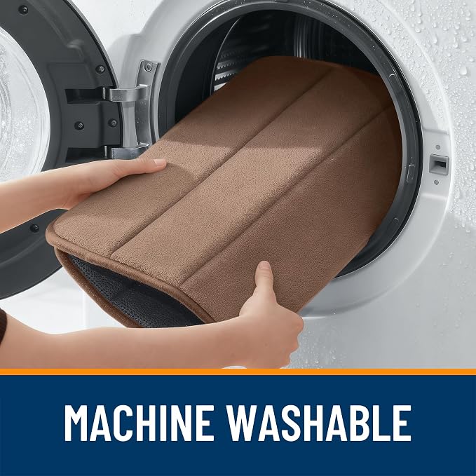 OLANLY Memory Foam Large Bath Mat 59x34, Super Soft Absorbent Bathroom Rugs | Mocha, Quick Dry Bath Rug, Machine Washable Shower Floor Mats, Bathmat Carpet for Bathroom Floor, Tub and Shower