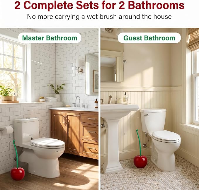 Toilet Bowl Brush with Holder Set: 360°Under Rim Toilet Scrubber 2pcs for Daily Home Cleaning-removes 99% of Stains in 30 Seconds with Zero Residue | Toilet Scrubber 2pcs for Daily Home Cleaning-removes 99% of Stains in 30 Seconds with Zero Residue