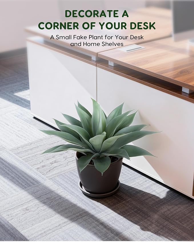 Velener Artificial Outdoor Blue Agave Plant - Small Size UV Resistant Fake Agave Plants for Indoor and Outdoor Decor(28 Inch)-2 Pack