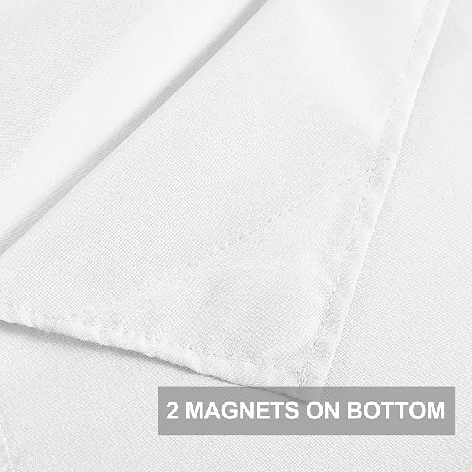 Barossa Design 70x60 Long Snap-in Shower Curtain Replacement Liner White | for No Hook Shower Curtain, Water Repellent, Machine Washable, Corner Magnets, Snap on/off Removable, 70" W x 60" H