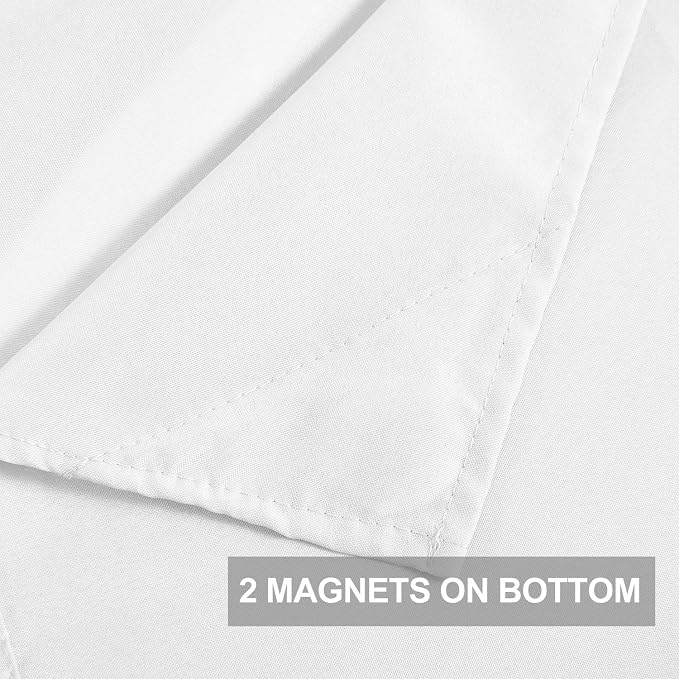 Barossa Design Extra Long Snap-in Shower Curtain Replacement Liner White | for No Hook Shower Curtain, Water Repellent, Machine Washable, Corner Magnets, Snap on/off Removable, 70" W x 66" H