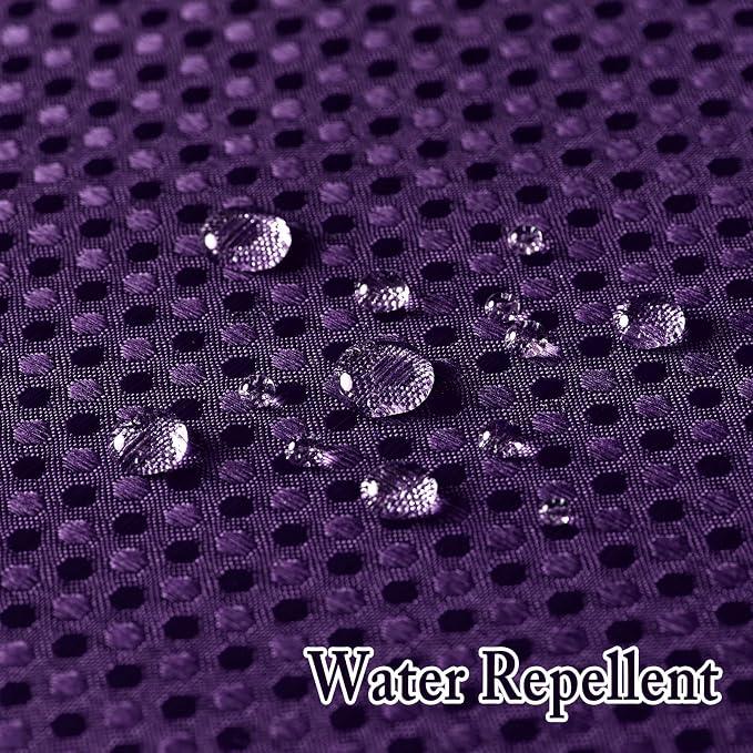 No Hook Cloth Purple Shower Curtain with Liner, 72x74 | Snap-in Fabric Liner, Hotel Style with Mesh Top Window, Waterproof Coating, Machine Washable, Rustproof Grommets