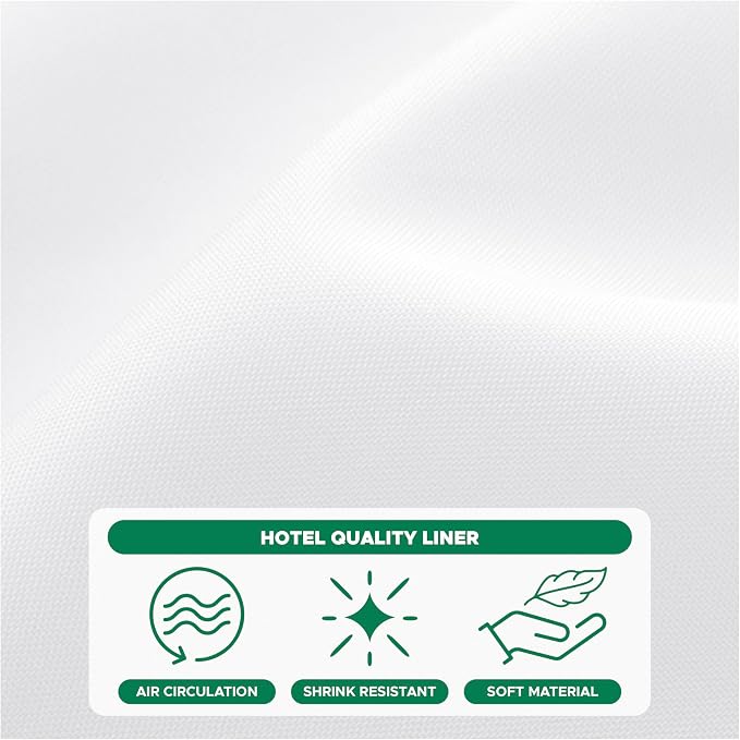 Biscaynebay Fabric Extra Wide Shower Liners for Clawfoot Tubs, White 180" by 72" Length, Water Resistant Fabric Rust Resistant Grommets Top Weighted Bottom Machine Washable