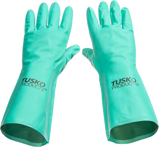 Best Nitrile Rubber Cleaning, Household, Dishwashing Gloves, Latex Free, Vinyl Free, Reusable not Disposable, Extra Extra Large 2X-Large, (12 Pairs)