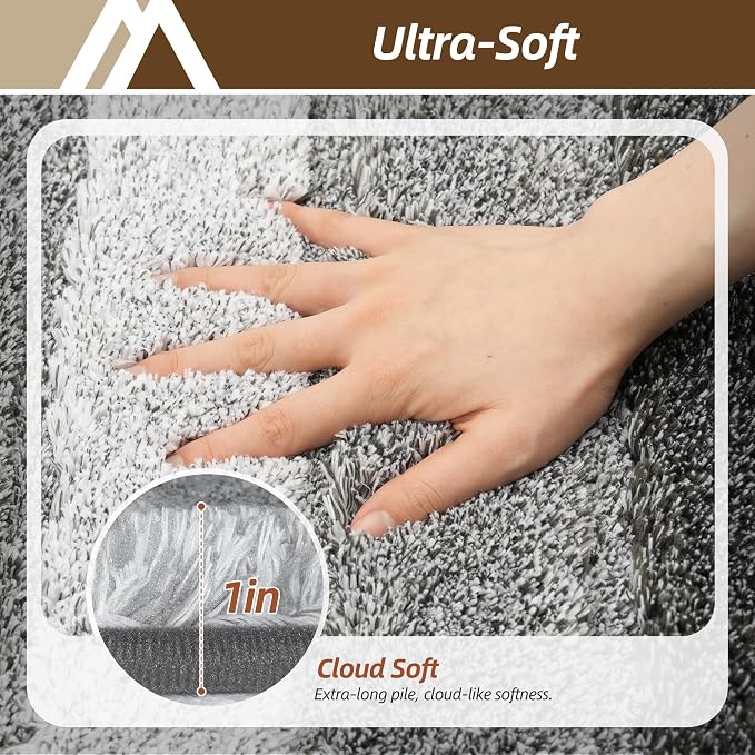 COSY HOMEER Bathroom Rugs 36x24,Ultra Soft Absorbent Bath Mat,Dark Gray | Non-Slip TPR Backing Stays in Place, Machine Washable Bath Rugs Shaggy Rug for Bathroom Floor