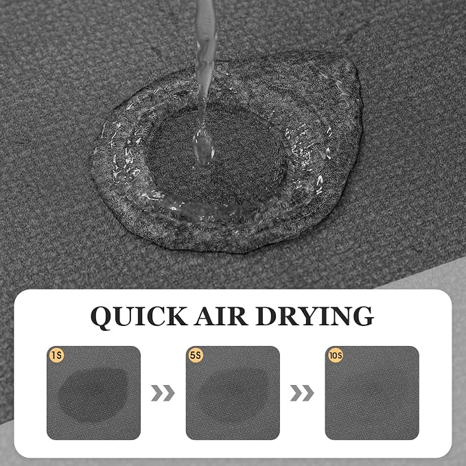 Non Slip Bath Mat, Thin Bathroom Rugs Fit Under Door, Quick Dry Bath Mats, Machine Washable Bath Rugs for Bathroom, Bathtub & Kitchen, Bathtub & Kitchen, Grey/Bordered/3 Piece