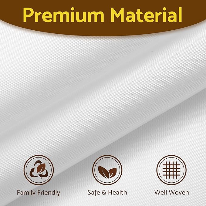 Barossa Design 70x54 Snap-in Shower Curtain Replacement Liner White | 2 Bottom Magnets, Fabric, Removable, Water Repellent, Machine Washable, Hotel Style, 70" W x 54" H Inner Liner